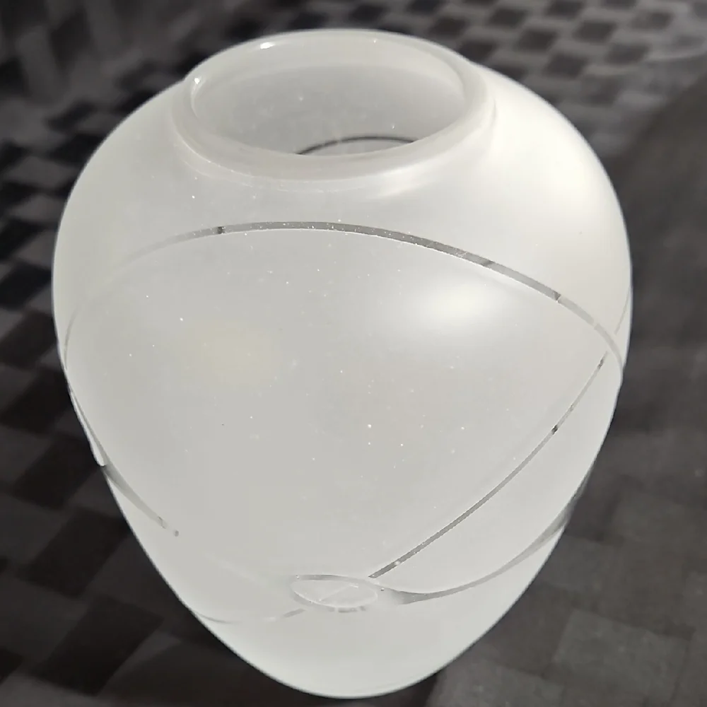 VTG 1983 Michael Jaross Signed Studio Art Glass Frosted Geometric Vase